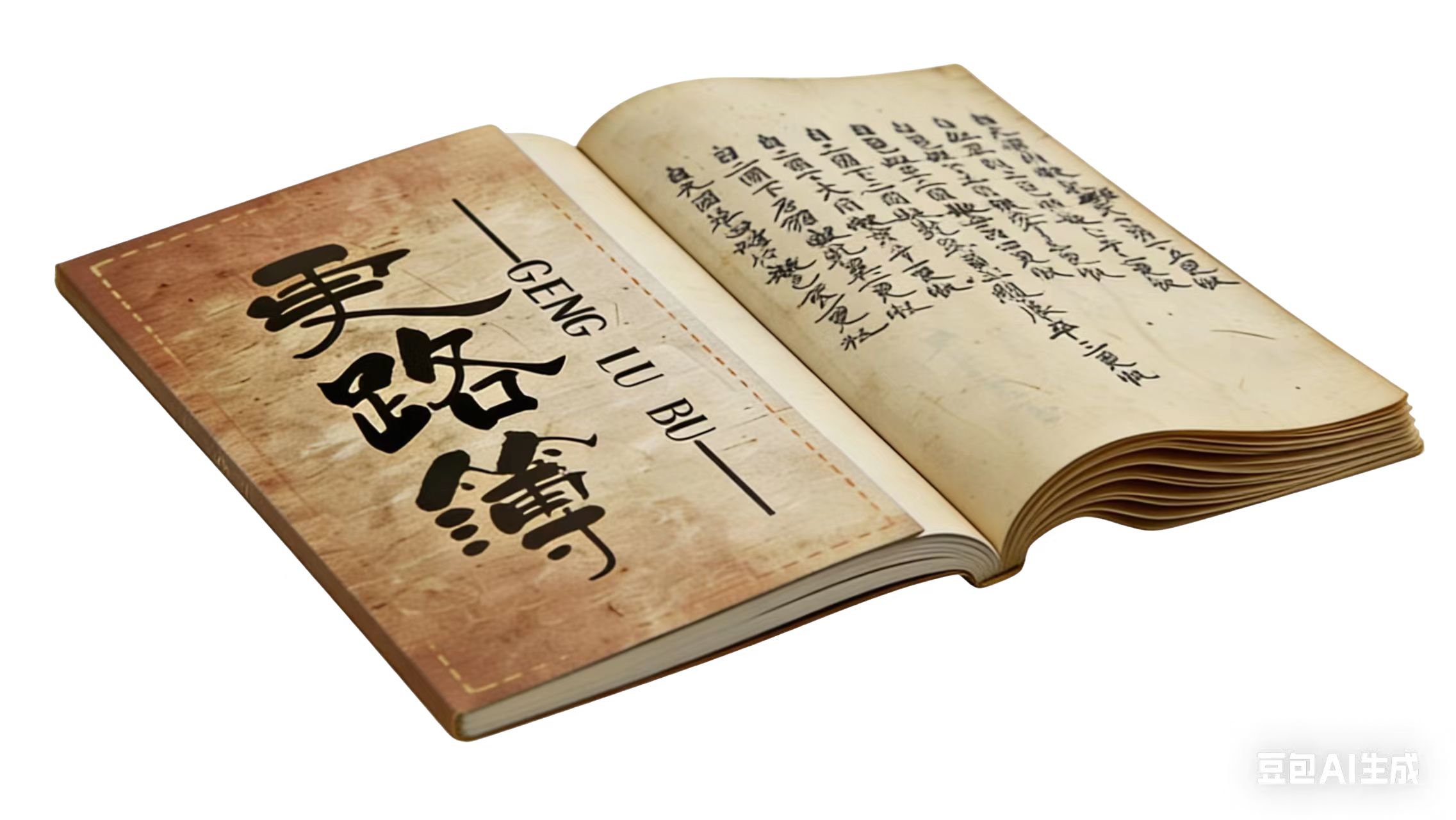 翻开的更路簿，左页为书名，右页为针路手迹